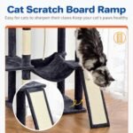 Cat Tree Tower 63in Multi-Level Cat Tower for Indoor Cats with Sisal Scratching Posts, Condo, Hammock, Dangling Ball and Extended Platform for Cats to Play, Dark Grey - Image 6