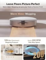 roborock Qrevo CurvX Robot Vacuum and Mop, 22,000Pa Suction, 3.14’’ Ultra Slim, Dual Anti-Tangle System, Reactive AI Obstacle Recognition, AdaptiLift Chassis, Auto Hot Water Mop Washing & Drying - Image 5