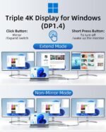 13 in 1 USB C Docking Station - Dual Monitor, Triple Display, 8 USB C/A Ports, Ethernet, Audio - LIONWEI USB C Hub for MacBook,Dell,HP,Lenovo,Surface - Image 4