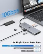 13 in 1 USB C Docking Station - Dual Monitor, Triple Display, 8 USB C/A Ports, Ethernet, Audio - LIONWEI USB C Hub for MacBook,Dell,HP,Lenovo,Surface - Image 5