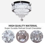 Chandelier 11.8" Modern Crystal Chandeliers Crystal Light Fixtures Flush Mount Chandelier Ceiling Light Chandeliers for Bedrooms Living Room Dining Room Hallway (Cool White) - Image 5
