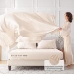 MUXHOMO 7 Pieces Queen Comforter Set, Seersucker Bed in a Bag Queen Size, All Season Luxury Bedding Set with Comforter, Flat Sheet, Fitted Sheet, Pillowcases & Shams, Beige - Image 4