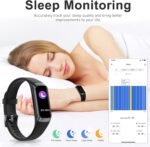 Fitness Tracker with 24/7 Heart Rate, Blood Oxygen Blood Pressure Sleep Monitor, Activity Trackers 5 ATM Waterproof,Step Calorie Counter Pedometer Health Smart Watch for Women Men (Black) - Image 4