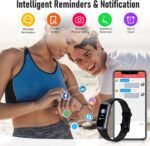 Fitness Tracker with 24/7 Heart Rate, Blood Oxygen Blood Pressure Sleep Monitor, Activity Trackers 5 ATM Waterproof,Step Calorie Counter Pedometer Health Smart Watch for Women Men (Black) - Image 5