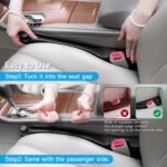 Car Seat Gap Filler Set of 2, Soft Foam Multifunctional Seat Side Gap Filler with Organizer & Hook Function, 3in1 Gap Stopper Universal Fit Car SUV Truck Fill The Gap Between Seat & Console - Image 7