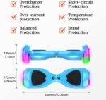 Hoverboard with Music Speaker, 6.5" LED Wheels Lights Self Balancing Scooter, Max 5/6 Miles Range & 6.2mph Powered by Dual 200W/250W Motor, UL2272 Certified, Hover Board Present for Kids - Image 6