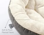 Love's cabin Round Donut Cat and Dog Cushion Bed, 20in Bed for Cats or Small Dogs, Anti-Slip & Water-Resistant Bottom, Super Soft Durable Fabric Pet Beds, Washable Luxury Cat & Dog Bed Gray - Image 5
