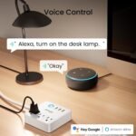 GHome Smart Power Strip with 3 USB Ports & 3 Smart Outlets Plugs That Work with Alexa & Google Home, WiFi Surge Protector, Flat Plug for Home Office Travel, 10A, White - Image 3