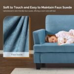 VINGLI Blue 83" Sofa Couches for Living Room, Modern Comfy 3 Seater Couch Faux Suede 25.6" Deep Seat Upholstery Cozy Sofas for Small Space, Bedroom, Apartment, Home Office - Image 5