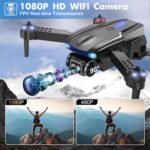 Drone with Camera 1080P for Kids Adults, Foldable HD FPV Mini Drone with 2 Batteries, One Key Take Off/Land, Altitude Hold, Headless Mode, 360°Flip, Gestures Selfie, 3 Speed Mode, Waypoint Fly - Image 3