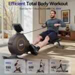 Niceday Magnetic Rowing Machine, Quiet Rowing Machines for Home with 350lb Weight Capacity, 16 Levels Adjustable Resistance, Foldable Rower with Tablet Holder, Bluetooth&App Compatible - Image 4
