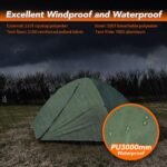 MC TOMOUNT Backpacking Tent 1-2 Person Waterproof Lightweight Double Layer Free-Standing Aluminum Pole for Outdoor Camping Hiking 4 Season - Image 3