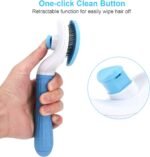 Depets Self Cleaning Slicker Brush, Dog Cat Bunny Pet Grooming Shedding Brush - Easy to Remove Loose Undercoat, Pet Massaging Tool Suitable for Pets with Long or Short Hair - Image 4