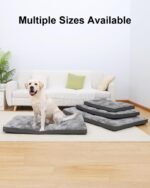 Dog Bed for Crate Washable Dog Beds Large Sized Plush Kennel Pad Pet Sleeping Mat with Anti-Slip Bottom, 35x22 Inch, Grey - Image 7