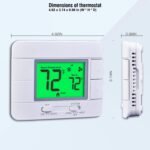 Upgraded Multi-Stage Non-Programmable Thermostats for Home 2 Heat/2 Cool, with Temperature & Humidity Monitor and Large Green LCD - Image 4