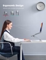 Lamicall Adjustable Laptop Stand, Portable Laptop Riser, Aluminum Laptop Stand for Desk Foldable, Ergonomic Computer Notebook Stand Holder for MacBook Air Pro, Dell XPS, HP (10-17.3'') - Silver - Image 3