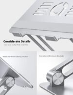 Lamicall Adjustable Laptop Stand, Portable Laptop Riser, Aluminum Laptop Stand for Desk Foldable, Ergonomic Computer Notebook Stand Holder for MacBook Air Pro, Dell XPS, HP (10-17.3'') - Silver - Image 5