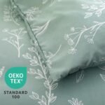 MUXHOMO Bed in a Bag Queen 7 Pieces, Sage Green Queen Comforter Set Reversible Botanical Flowers Design, Ultra Soft & Breathable Bedding Sets with Comforter, Sheets, Pillowcases & Shams - Image 5