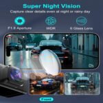 Dash Cam, 1080P Dash Camera for Cars with WiFi FHD, Mini Car Camera, Dash Cam Front Built-in 128GB SD Card, 160° Wide Angle,Night Vision,Loop Recording,24H Parking Monitor - Image 5