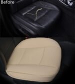 Luxury PU Leather Car Seat Cover Protector Front Car Seat Cover Seat Bottom Cover Single Seat Cover-Compatible with 90% Vehicles (Width 20.8× Deep21 × Thick 0.2 inch) (Beige) - Image 5