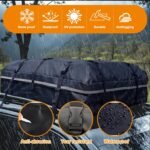 Car Roof Bag, 20 Cubic Feet Rooftop Cargo Carrier, 600D Waterproof Car Top Luggage Storage Bag for All Vehicles SUV with/Without Rack, Include Anti-Slip Mat, 8 Reinforced Straps, 6 Door Hooks - Image 4