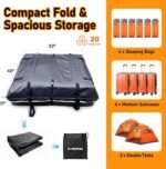 Car Roof Bag, 20 Cubic Feet Rooftop Cargo Carrier, 600D Waterproof Car Top Luggage Storage Bag for All Vehicles SUV with/Without Rack, Include Anti-Slip Mat, 8 Reinforced Straps, 6 Door Hooks - Image 5