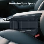 2 Packs Car Seat Filler Organizer, Leather Car Seat Oganizer with Cup Holder,Car Storage Accessories for Phone,Sunglasses,Keys, Universal fit for most car trucks and SUVs(Left+Right Side) - Image 4