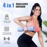 MERACH Dumbbell Set of 2, Adjustable Weight, Anti-slip Handle, Macaron Colors, Each 2.2/4.4/6.6/8.8 lbs, 4 in 1 Hand Weights for Women at Home - Image 3