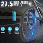 ANCHEER Electric Bike for Adults, Peak 750W Ebike, 3 Hours Fast Charge, 60 Miles Electric Bicycle with 48V/499Wh Battery, 27.5 ''Hummmer Electric Mountain Bike with LCD Display, 21/24 Speed - Image 5