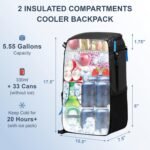 SPARTER Backpack Cooler Insulated Leak Proof 33/49 Cans, 2 Insulated Compartments Thermal Bag, Portable Lightweight Beach Travel Camping Lunch Backpack for Men and Women - Image 3