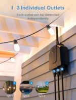 Outdoor Smart Plug, meross Outdoor Wi-Fi Outlet with 3 Independent Sockets Compatible with Apple Homekit, Alexa and SmartThings, Voice & Remote Control, Timer, 2.4 GHz only,Black - Image 4