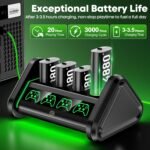 OIVO Rechargeable Battery for XboxOne/Xbox Series X|S, 4 x 4880mWh Xbox Batteries, Xbx Series Battery Charger Station for XboxOne S|X/Elite Controllers - Image 5