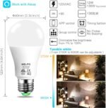 MELPO Alexa Light Bulb 130W Equivalent, Smart Light Bulbs Warm White to Daylight Tunable, A19 E26 Bluetooth LED Bulbs Controlled by BRmesh APP and Alexa only, Timing, Flicker-Free（8 Pack (8) - Image 3