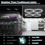 Hexagon Garage Lights: 168W 25 Pack 5 Grids LED Garage Lights - Easy Install 6500K Super Bright Honeycomb Light for Workshop Warehouse Car Detailing Shop Exhibition Hall Gym - Image 3