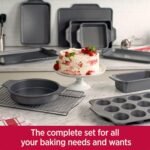All-Clad Pro-Release Nonstick Bakeware Set 10 Piece Oven Safe 450F Half Sheet, Cookie Sheet, Muffin Pan, Cooling & Baking Rack, Round Cake Pan, Loaf Pan, Baking Pan Grey - Image 9