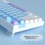 MageGee 75% Mechanical Gaming Keyboard, Blue Switch, LED Blue Backlit, 87 Keys Compact TKL Wired Keyboards for Windows Laptop PC Gamer - Blue/White - Image 4