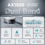 DBIT AX1500 WiFi 6 Mesh Wi-Fi System | 5,600 Sq Ft Coverage & 120 Devices | Dual-Band, Seamless Roaming, Parental Controls | Replaces Wireless Router and Extender | 4 Gigabit Ports Per Unit (3-Pack) - Image 3