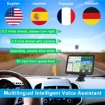 GPS Navigation for Car Truck Navigator Latest Maps 7 Inch Touch Screen Vehicle GPS Commercial Trucker Navigation Voice Speeding Warning Free Lifetime Update of World Maps - Image 3