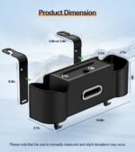 3-in-1 Car Organizers and Storage Box, Multifunctional Car Seat Back Storage Box with Tissue Holder, 2 Cup Holders & Purse Hooks, Back Seat Car Organizer for Kids and Travel (Black) - Image 6