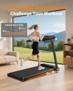 Folding Treadmills for Home with Incline, 3.0HP Quiet Brushless Portable Fitness Running Walking Exercise Treadmill with LED Display, 265lbs Weight Capacity - Image 3