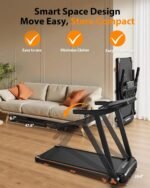 Folding Treadmills for Home with Incline, 3.0HP Quiet Brushless Portable Fitness Running Walking Exercise Treadmill with LED Display, 265lbs Weight Capacity - Image 6