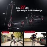 Electric Scooter for Adults, 15/25 Miles Long Range, 500W Peak Motor 19Mph Top Speed, Dual Brake, APP & Cruise Control, Foldable IP65 Waterproof Aluminum Alloy Frame Commuting E-Scooter - Image 6