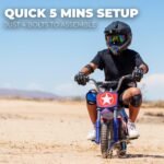 XtremepowerUS Electric Dirt Bike, 24V 250W Battery Powered Mini Dirt Bike, Electric Ride-On for Blue/Red - Image 4