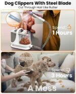 oneisall Dog Grooming Vacuum, 13000Pa Powerful 3L Dust Cup Pet Grooming Vacuum with Dog Clippers & Shedding Brush 7 Dog Grooming Kit, 3L Dust Cup, Super Quiet, 3 Suction Levels, BM3 - Image 5