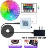 AILBTON Led Strip Lights,60ft Music Sync Color Changing, Built-in Mic,Bluetooth App Control LED Tape Lights with Remote,5050 RGB Rope Light Strips - Image 5