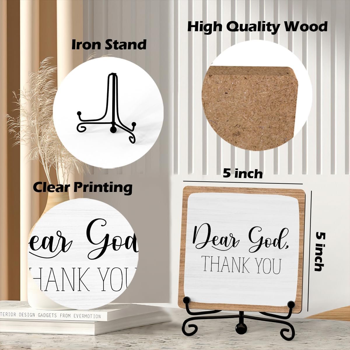 Living Room Table Decor, Shelf Decors Aesthetic, Christian God Home Decorations, Farmhouse Entry Way Table Home Decor, Boho Office Decorations For Work (B20) - Image 3