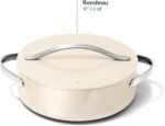 Caraway Rondeau - 6 Qt Non-Stick Pan with Lid - Free From Forever Chemicals - Perfect for Searing, Braising, & Roasting - Cream - Image 4