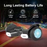 Scooter, Bluetooth & All Terrain Wheels with LED Lights, 7.5 MPH & 7.5 Miles Range 500W Motors, Gifts for Childs - Image 4