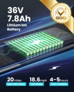 URBANMAX Electric Scooter with Seat, 550W Motor, 18.6MPH Top Speed, 20 Miles Range, Adults Electric Scooter with Large Storage Basket for Pets Dogs and Items，C1S-V1 - Image 4