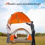 BISINNA 2/4 Person Camping Tent Lightweight Backpacking Tent Waterproof Windproof Two Doors Easy Setup Double Layer Outdoor Tents for Family Camping Hunting Hiking Mountaineering Travel - Image 4